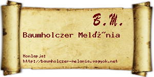 Baumholczer Melánia névjegykártya